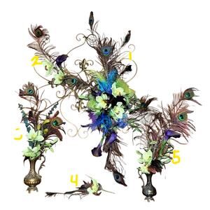 Peacock~Ostrich~Orchid~Calla Lily Wed Home Decor
